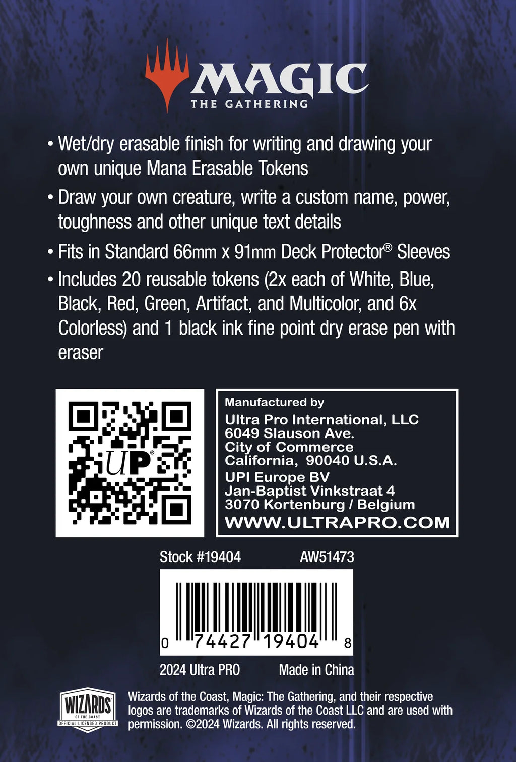 Ultra Pro - Tokens Effaçables - Magic: The Gathering