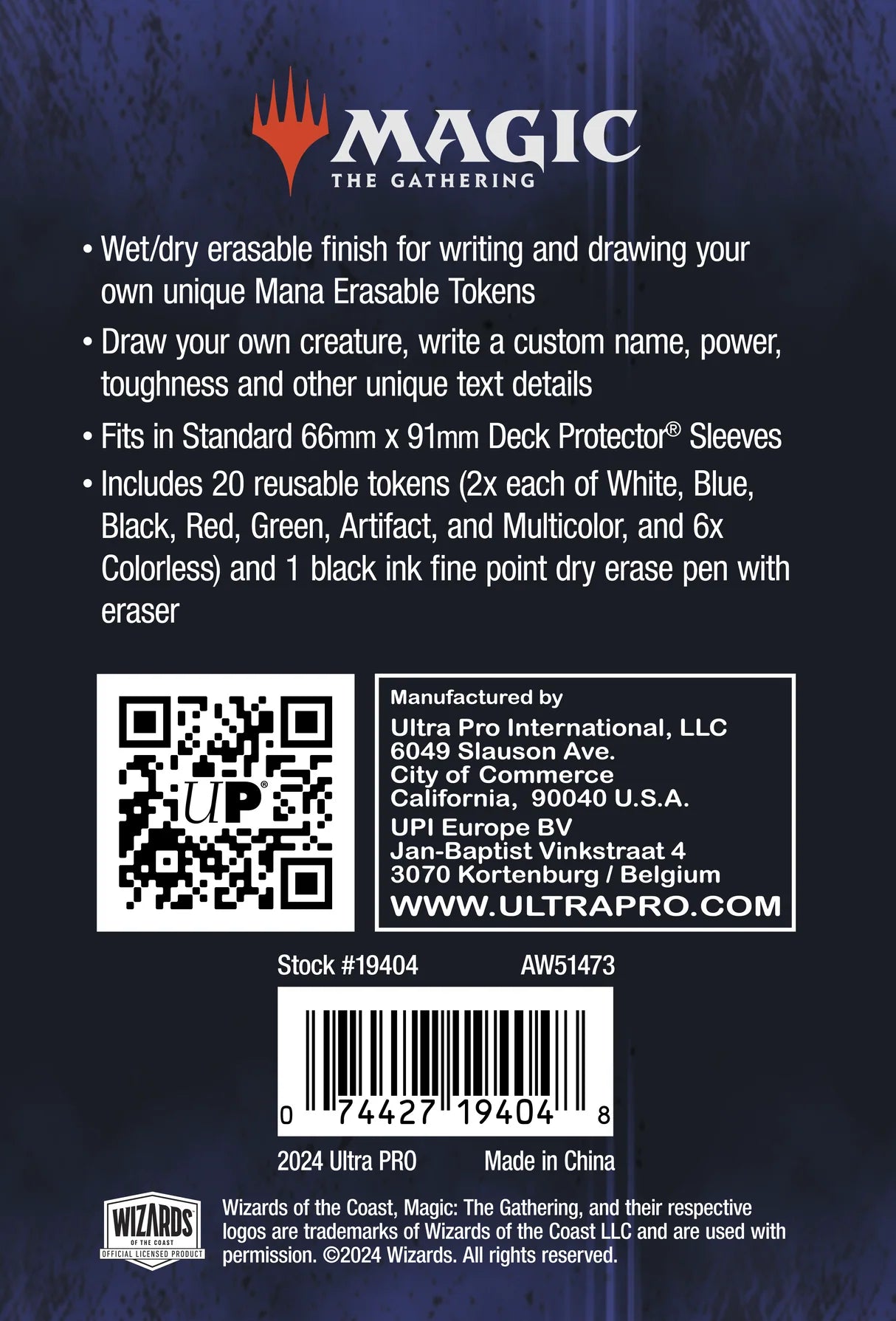 Ultra Pro - Tokens Effaçables - Magic: The Gathering