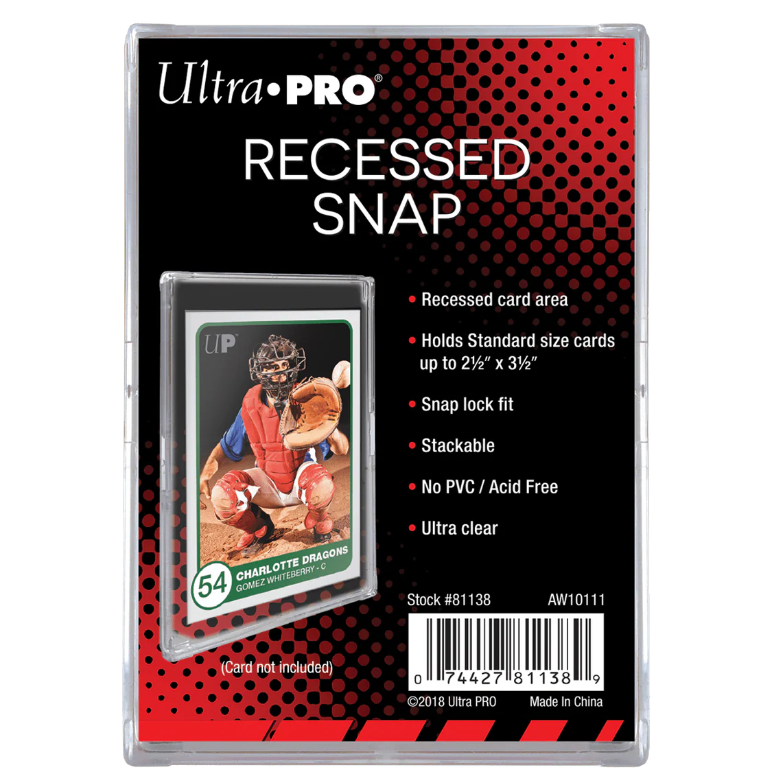 Ultra Pro - Boitier transparent - Recessed Snap